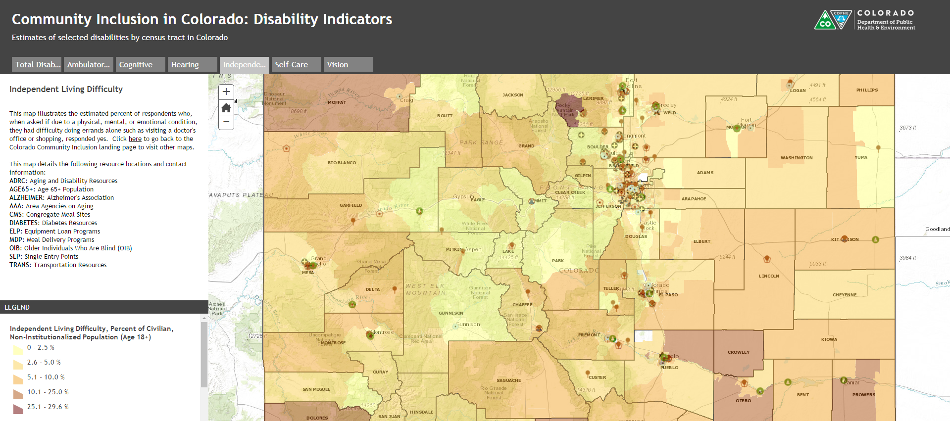 Maps and Resources for Colorado Disability Data